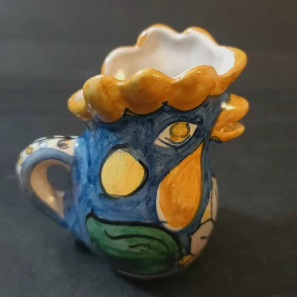 Ceramic Rooster Pitcher, Creamer or Milk Jug, Crafted in a Mexico or Italy
